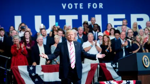 Getty Images Donald Trump stumps for Luther Strange in Alabama