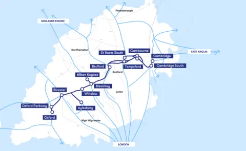 East-West Rail East West Rail map plan