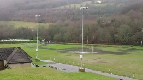 Abercarn RFC Flooded pitch