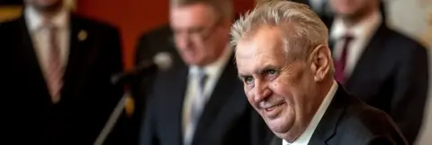 EPA Milos Zeman at Prague Castle 13 December 2017