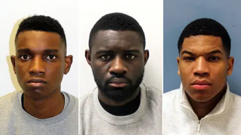 Met Police (L-R) George Koh, Merse Dikanda and Jonathan Okigbo