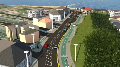 Sunderland City Council A computer generated image of the cycle path
