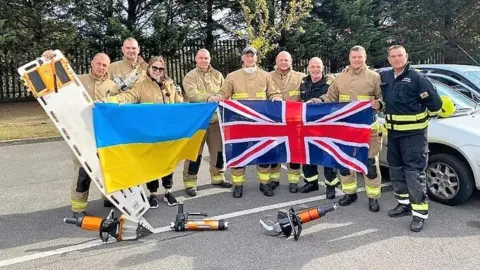 West Midlands Fire Service The firefighters from Ukraine