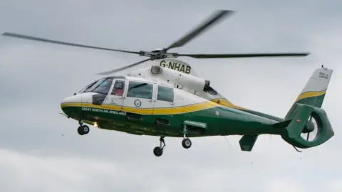 Library image of the Great North Air Ambulance helicopter in flight