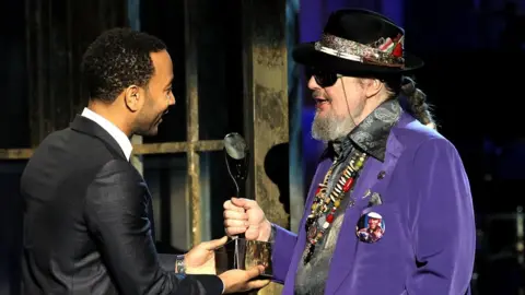 Kevin Kane John Legend inducting Dr John at the the Rock and Roll Hall of Fame ceremony