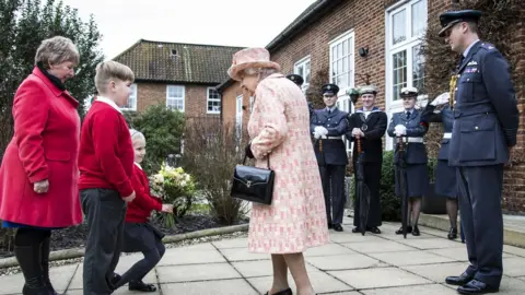 RAF Alexandra and the Queen at Cherry Tree Academy