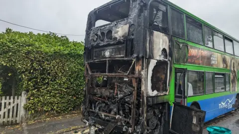 Burnt out bus