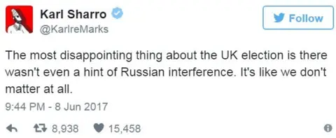 Twitter/@KarlreMarks Screen grab of tweet by @KarlreMarks