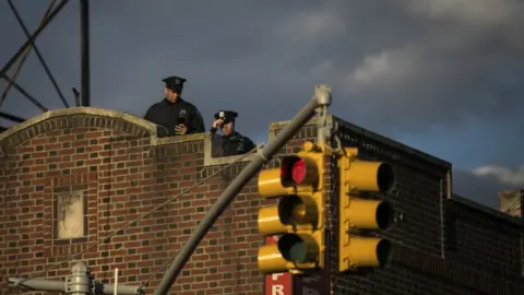 Getty Images Police observed the peaceful rally