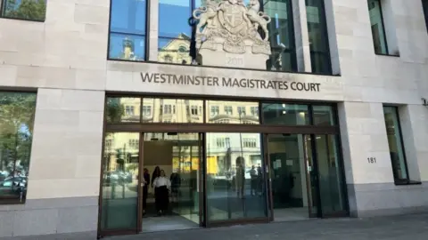 File image of entrance to Westminster Magistrates Court