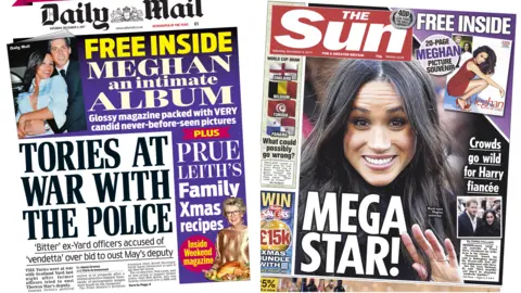 Daily mail and Sun front pages for 02/12/17