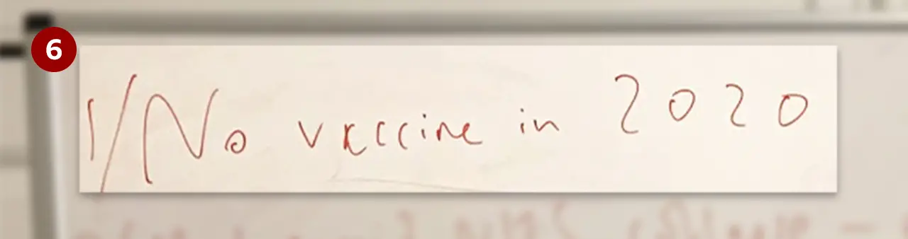 Whiteboard excerpt - No vaccine - 2020