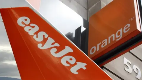 Getty Images Composite picture with Easy Jet and Orange logos