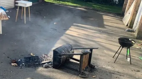 West Midlands Police Tipped over barbecue