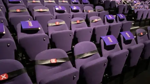 The seats in the Troubadour Theatre, Wembley Park