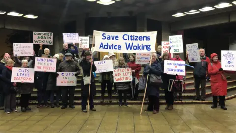 BBC Citizens' Advice campaigners at Woking Borough Council