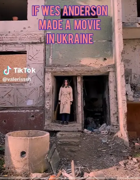 Valeria Shashenok/TikTok Valeria Shashenok posting a video from Ukraine