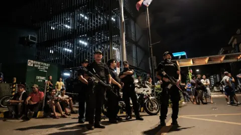 Getty Images Police outside the casino
