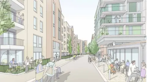 CGI of what Castle Street could look like under future Stalybridge vision