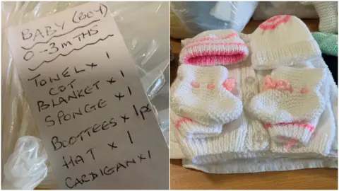 List of baby clothing and knitted items