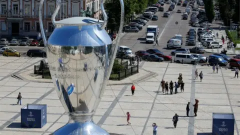 Reuters Replica of Champions League trophy