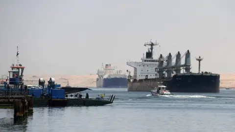 Getty Images Ships using the Suez Canal in May 2021