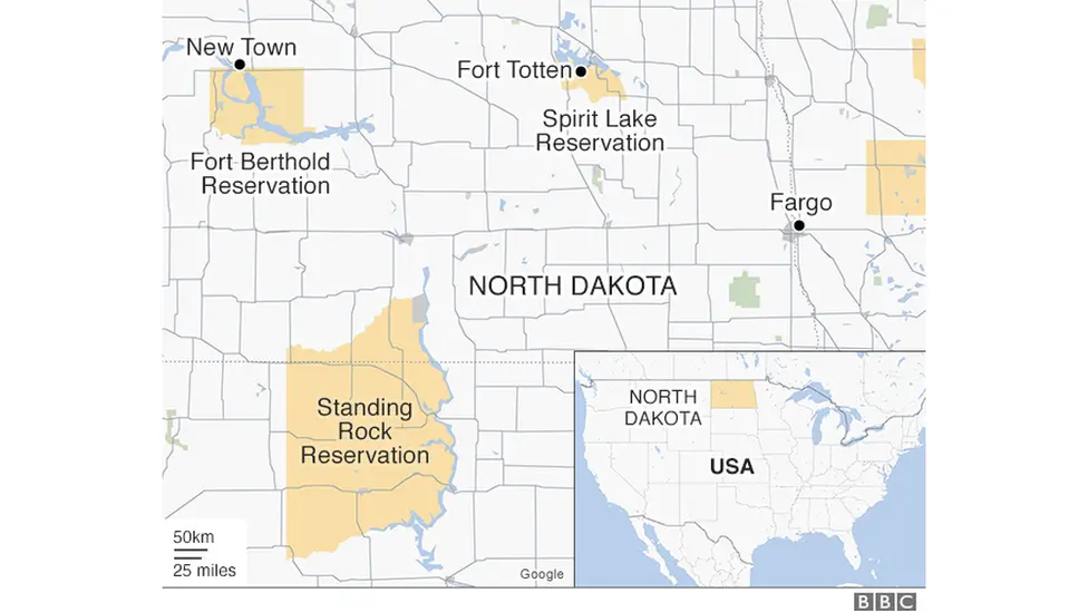 BBC Map of North Dakota