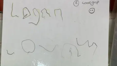 Logan's name in his own handwriting