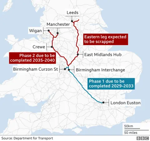 HS2 route chart