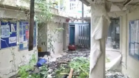 Ministry of Justice/Mann Williams Damaged block at HMP Guys Marsh