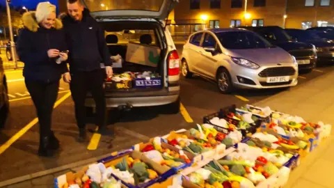 Jackie Peyton Makeshift market stall outside the Norfolk and Norwich University Hospital