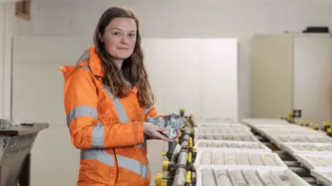 Scotgold Resources Rachael Paul in the processing plant at Cononish mine