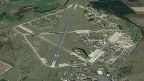 Google Earth Aerial view of a US airbase in England