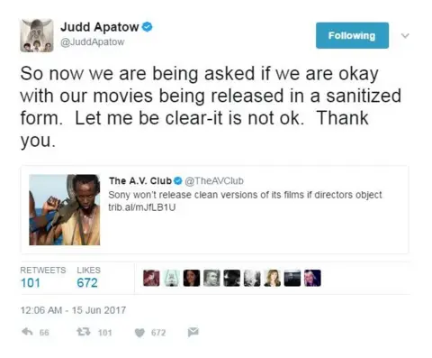 Twitter/@JuddApatow Judd Apatow tweet