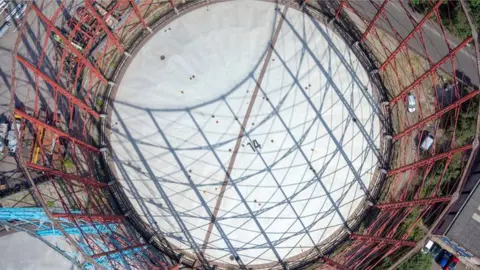 National Grid Inside one of the gas holders