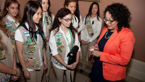 Getty Images Cristina Garcia and Girl Scouts