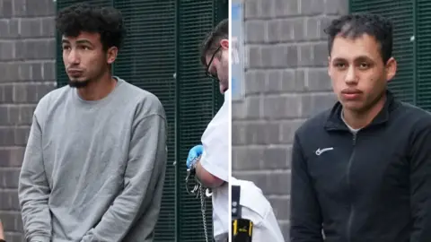 Two men in a composite image. One is wearing grey clothing and another is wearing a black jacket.