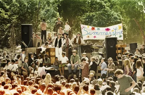 © Jim Marshall Photography LLC The Charlatans playing at the Summer of Love concert in Golden Gate Park, San Francisco, 1967