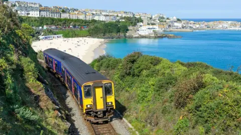 Getty Images Coastal rail line in Cornwall