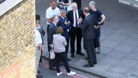 PA Jeremy Corbyn and London Mayor Sadiq Khan in Finsbury Park
