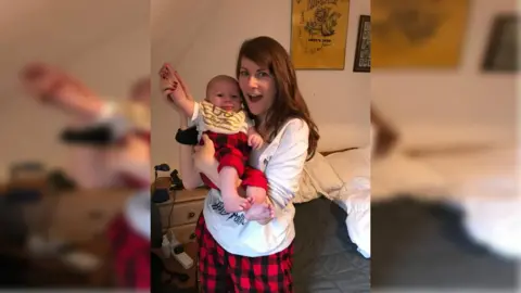 family photo Mum Rebecca Gardinville and her child Owen