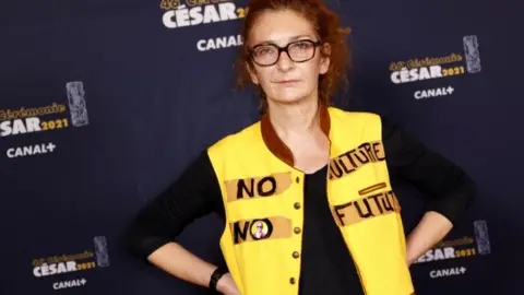 EPA Corinne Masiero on the red carpet at the Cesars