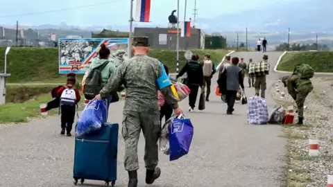 RUSSIAN DEFENCE MINISTRY Several thousand refugees have sought protection from the Russian peacekeeping contingent