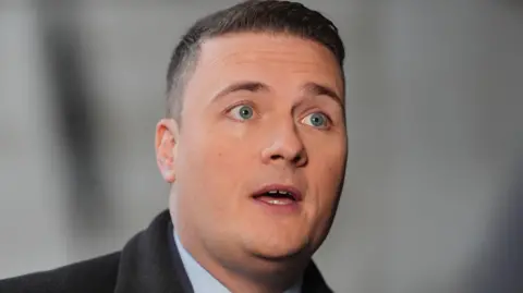 PA Media A close-up of Secretary of State for Health and Social Care Wes Streeting speaking outside Broadcast House