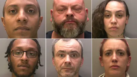 Lincolnshire Police Norman Foreshaw, Roger Bayes, Charlie Murray. Elon Williams, Robert Sharpe, Dwan Fowler