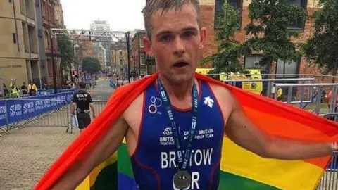 Jack Bristow with rainbow flag