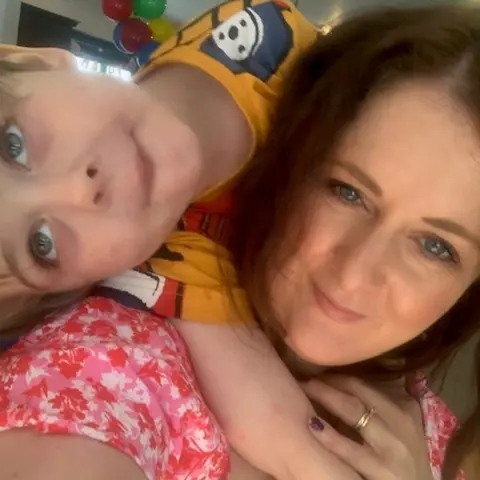 Emma Morgan Tom with his mum Emma Morgan