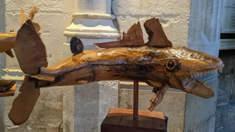 Peterborough Cathedral Fish made of oak