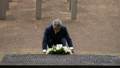 BBC Sadiq Khan at the 7/7 memorial in Hyde Park