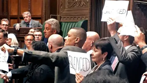 Rosie Duffield MP protests in commons